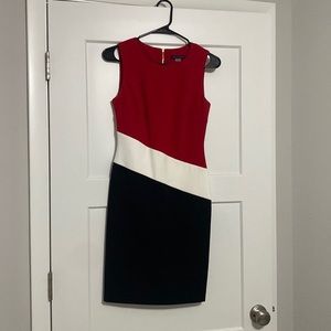 Tommy Hilfiger Red White & Black Midi Dress